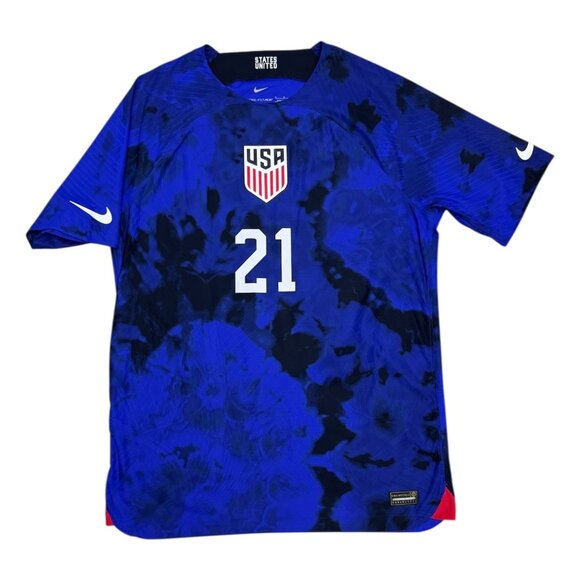 USA SOCCER Tim Weah NIKE Dri-Fit Football Kit Jersey Mens Medium - Picture 1 of 8